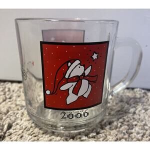 2006 Macy's SANTA BEAR Glass Mug Walnut Room